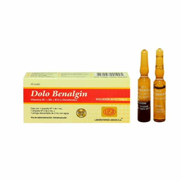 Ampolla Dolo Benalgin X 2 Ampollas...venta X 1caja