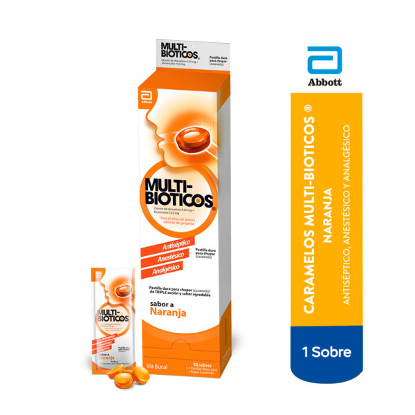 CARAMELOS MULTIBIOTICOS SABOR A NARANJA...venta x 1unidad