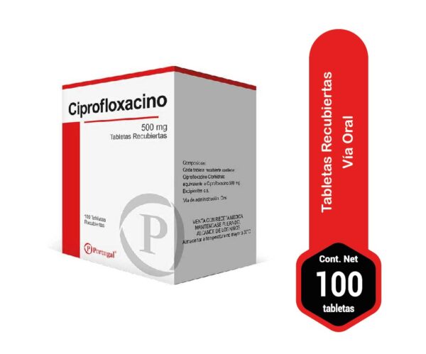 CIPROFLOXACINO 500 MG CAJA X 100 TABLETAS...venta x 1unidad