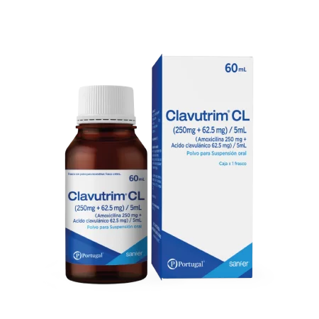 Clavutrim Cl jarabe (amoxicilina 250 Mg + Acido Clavulanico)...venta X 1unidad