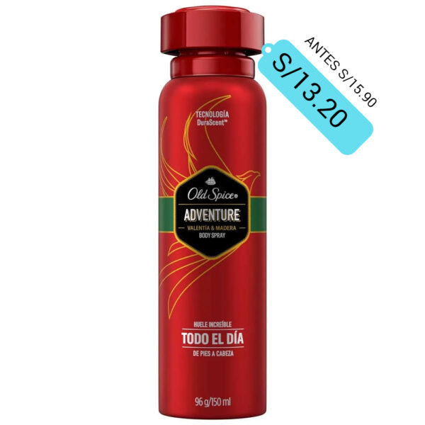 DESODORANTE OLD SPICE SPRAY ADVENTURE 150ML...venta x 1unidad