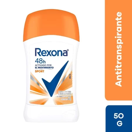 DESODORANTE REXONA BARRA SPORT ACTIVADO POR EL MOVIMIENTO CONT.NETO 50 GR...venta x 1unidad