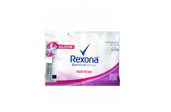 DESODORANTE REXONA EN SACHET NUTRITIVE CONT.NETO 10 GR...venta x 1unidad