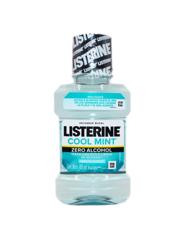 ENJUAGUE BUCAL LISTERINE COOL MINT  FRESCURA SUAVE (SIN ALCOHOL) X 180 ML...venta x 1unidad