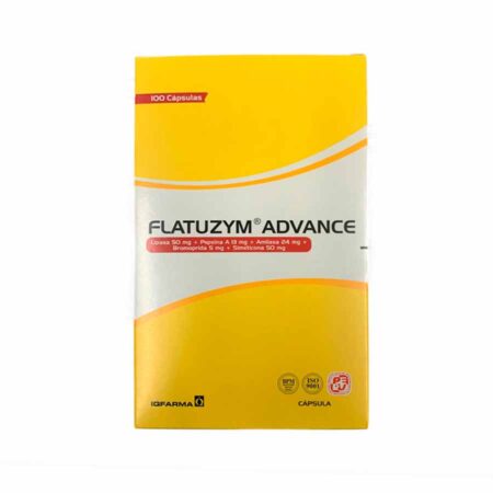 FLATUZYM ADVANCE  (lipasa 50mg + pepsina a 13 mg+amilasa 24mg+bromoprida 5mg +Simeticona 50mg )X 100 CAPSULAS...venta x 1unidad