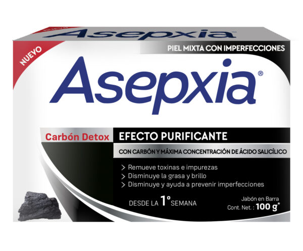 JABÓN ASEPXIA CARBÓN DETOX CONT .NETO 100 GR...venta x 1unidad