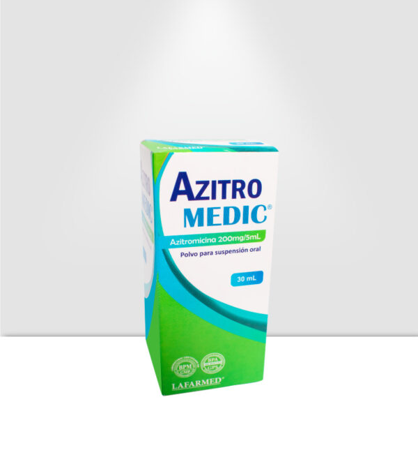 JARABE AZITROMEDIC (AZITROMICINA 200 MG/5ML) CONT.NET 30ML...venta x 1unidad