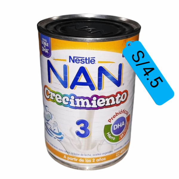 LECHE NAN 3 CRECIMIENTO LIQUIDA 390GR...venta x 1unidad