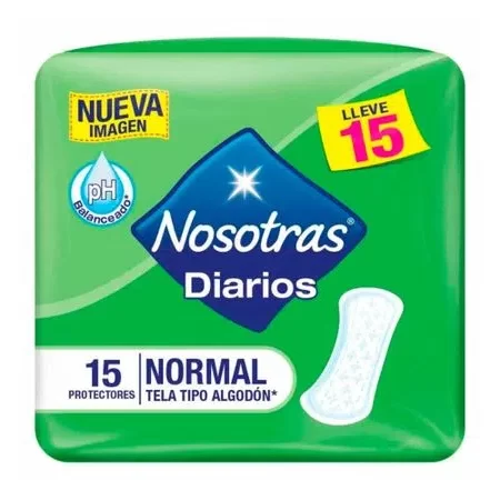 PROTECTORES DIARIOS NOSOTRAS PROTECCIÓN NORMAL X 15 PROTECTORES...venta x 1unidad