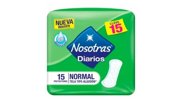 PROTECTORES DIARIOS NOSOTRAS PROTECCIÓN NORMAL X 15 PROTECTORES...venta x 1unidad