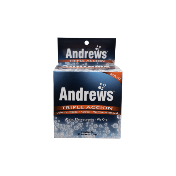 SAL DE ANDREWS TRIPLE ACCIÓN CONTENIDO 30 SOBRES X 7,9 G...venta x 1unidad