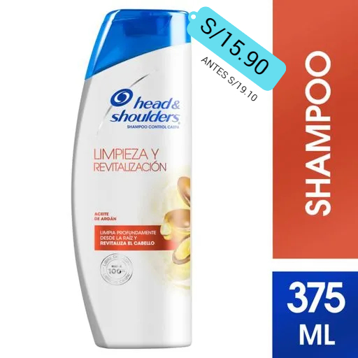 SHAMPOO HEAD &  SHOULDERS LIMPIEZA Y REVITALIZACIÓN CONT.NETO 375 ML...venta x 1unidad