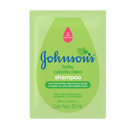 SHAMPOO JHONSON´S EN SACHET CON MANZANILLA NATURAL CONT.NET 25ml .......venta x 1unidad