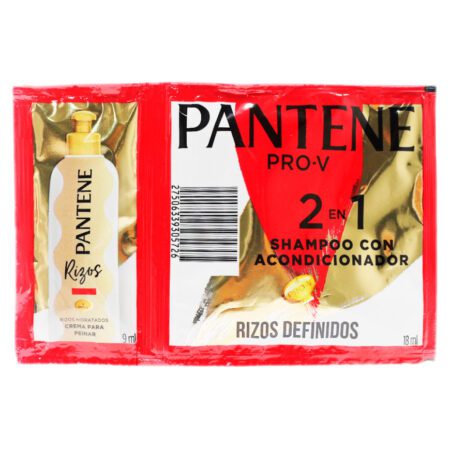 SHAMPOO PANTENE SACHET RIZOS DEFINIDOS + CREMA DE PEINAR CONT NETO 18 ML...venta x 1unidad