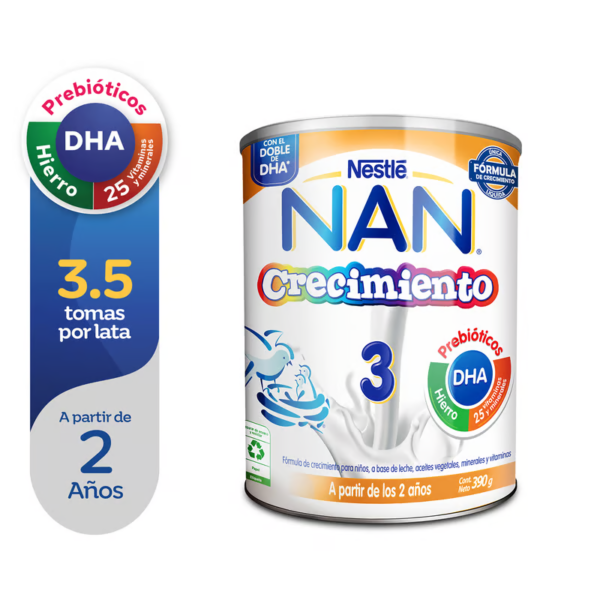 LECHE NAN 3 CRECIMIENTO LIQUIDA 390GR...venta x 1unidad