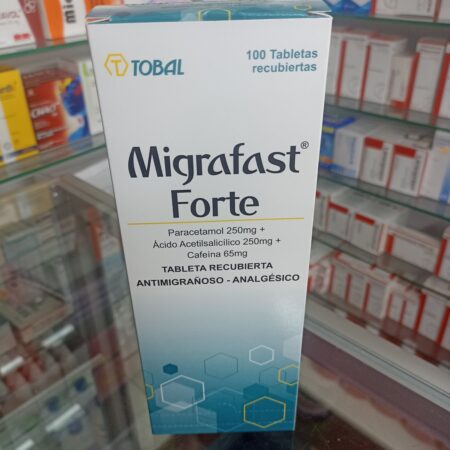 MIGRAFAST FORTE CAJA X 100 TABLETAS (PARACE+ACIDO ACETILSALICILICO+CAFEINA)...venta x 1unidad