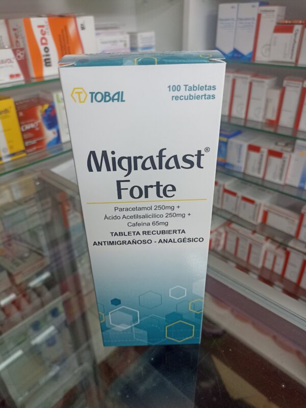 MIGRAFAST FORTE CAJA X 100 TABLETAS (PARACE+ACIDO ACETILSALICILICO+CAFEINA)...venta x 1unidad