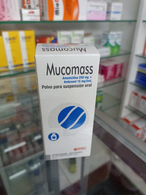 MUCOMASS (AMOXICILINA 250 MG + AMBROXOL 15 MG / 5 ML...venta x 1unidad