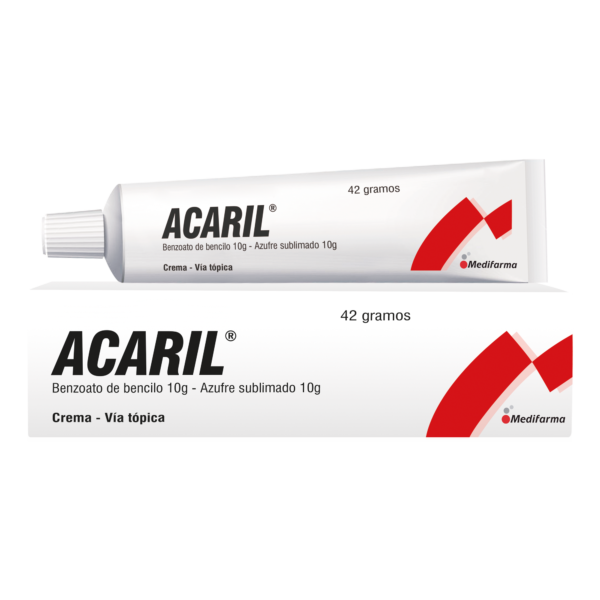 ACARIL CREMA (BENZOATO DE BENCILO 10 G +AZUFRE SUBLIMADO 10 G)................VENTA X UNA UNIDAD