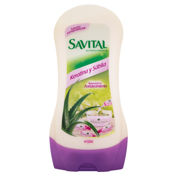 ACONDICIONADOR SAVITAL KERATINA Y SÁBILA CONT.NETO 530 ML.....................VENTA X UNA UNIDAD