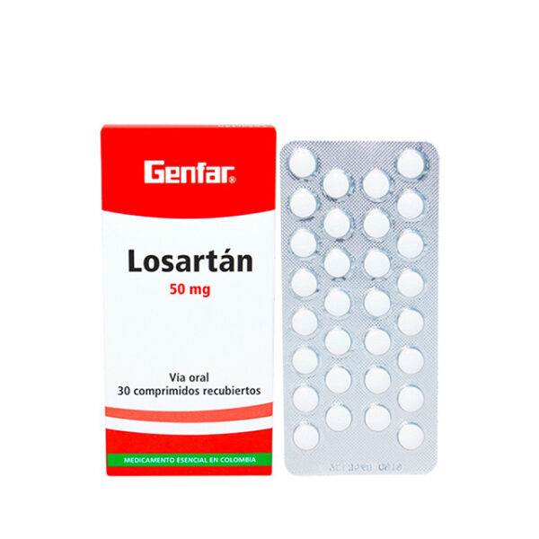 LOSARTÁN 50 MG X 30 COMPRIMIDOS RECUBIERTOS..........................VENTA X UNA UNIDAD