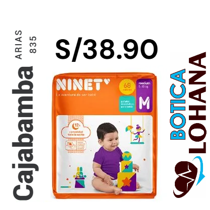 Pañal Ninet Talla M ( 68 Unidades) ( Pañales),...venta X 1paquete