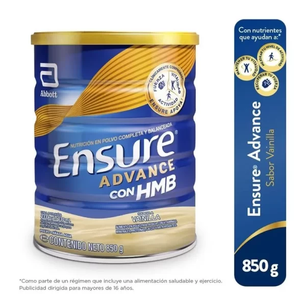 ENSURE ADVANCE CON HMB SABOR A VAINILLA CONT.NETO 850 G......venta x 1 frasco