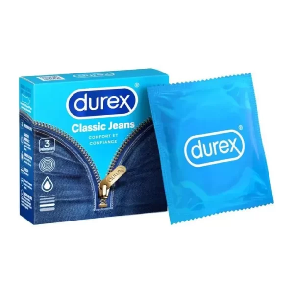 PRESERVATIVO DUREX JEANS CONTIENE TRES CONDONES...............VENTA X UNA CAJA