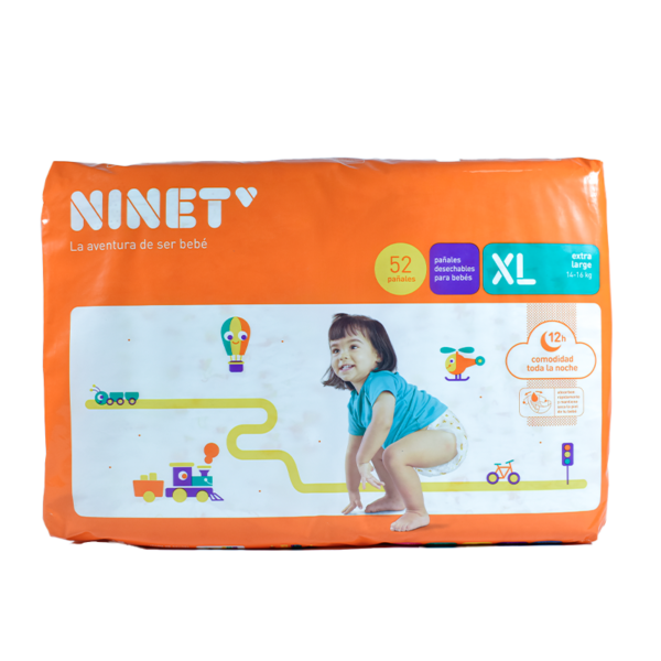 PAÑAL NINET TALLA XL por 52 UNIDADES ( pañales ) ...venta x 1paquete