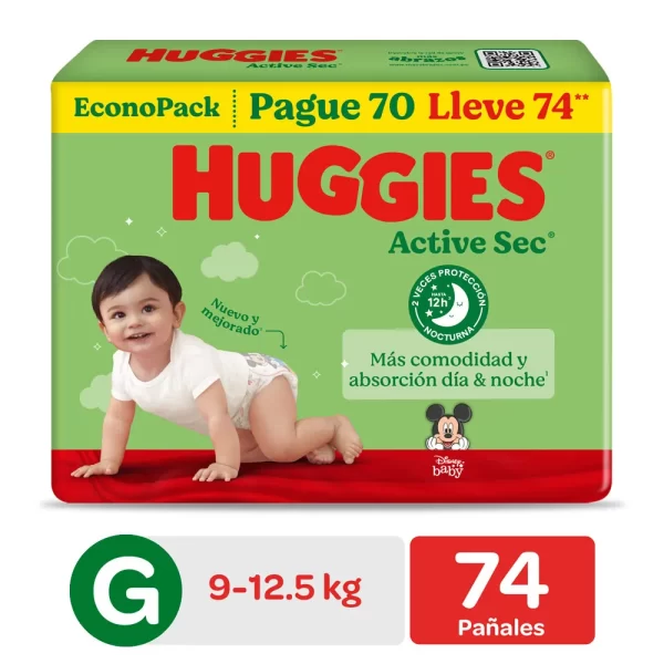 Pañal huggies G verde paquetón x 74 unidades.............venta x un paquete