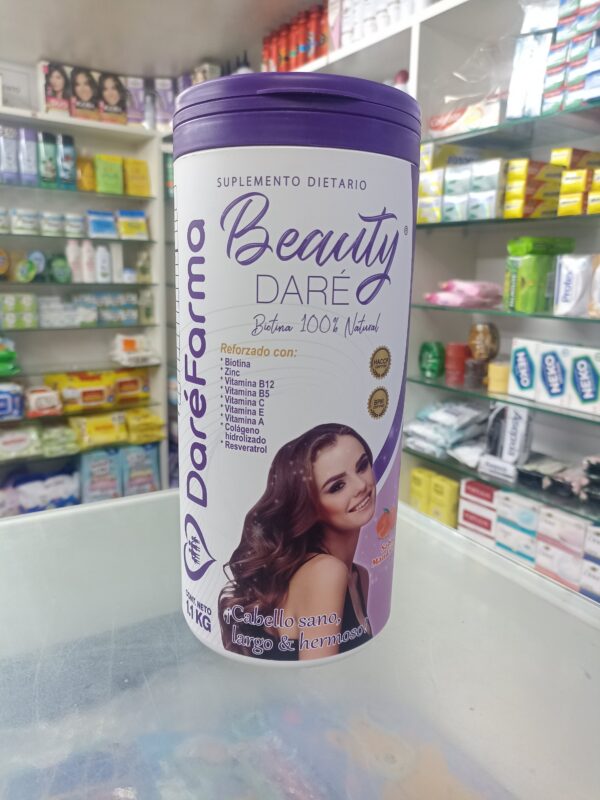 Beauty dare biotina 100% natural (zinc,b12,b5,c,e,a,colageno,resveratrol)...venta x una unidad